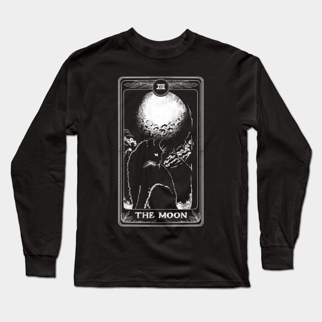 The Moon Cat Tarot Long Sleeve T-Shirt by mybeautypets